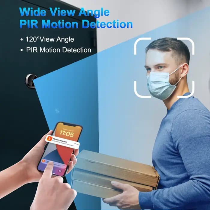 Awapow Tuya porte de Surveillance caméra judas intelligente interphone visuel caméra Radar numérique détection de mouvement sonnette vidéo sans fil