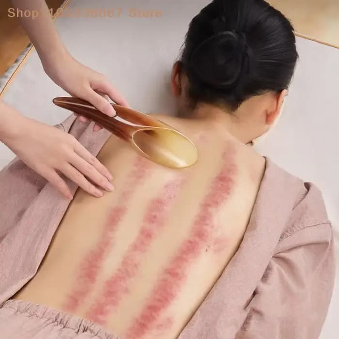 【HLS】【HB】Outil de massage Gua Sha en corne de buffle naturelle
