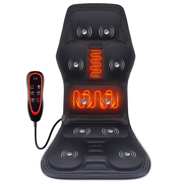 Chauffage électrique dos taille masseur épaule dos Vibration tapis de Massage pour chaise canapé voiture bureau maison