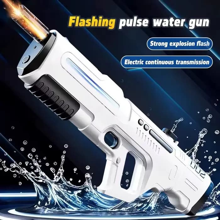 Nouveau pistolet à eau électrique Pulse, tir continu, laser, jouet pour enfants, grande capacité, absorption automatique de l'eau, jouet d'été