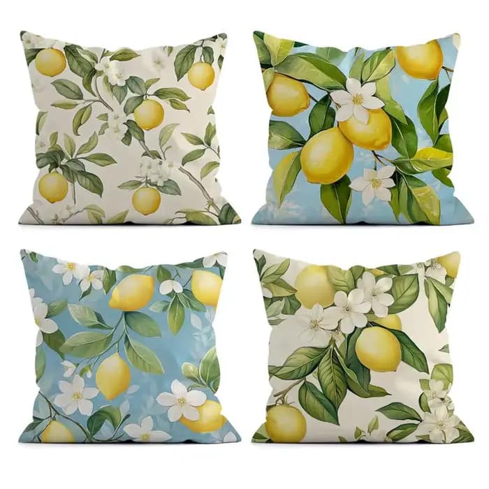 Housse de coussin décorative à motif de citron d'été, taie d'oreiller en Polyester, décoration de canapé, décoration de maison