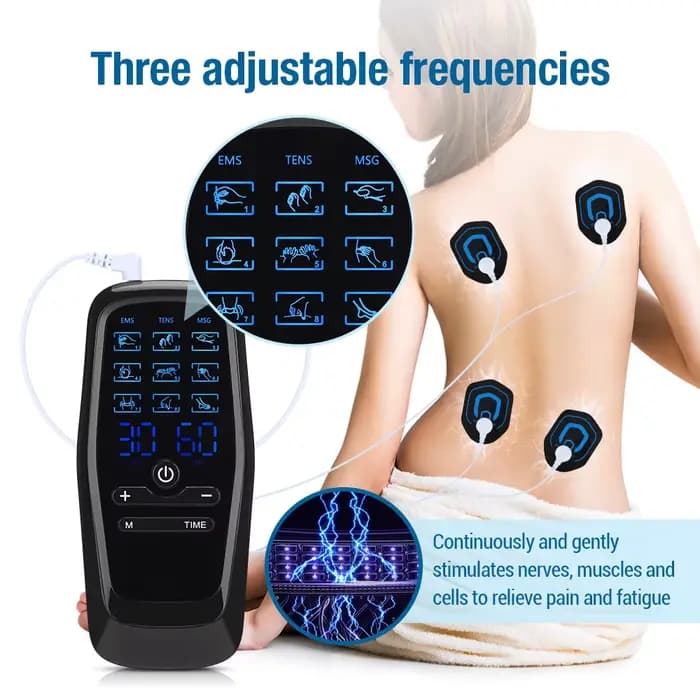 Appareil de massage numérique TENS EMS avec 9 modes et 30 niveaux