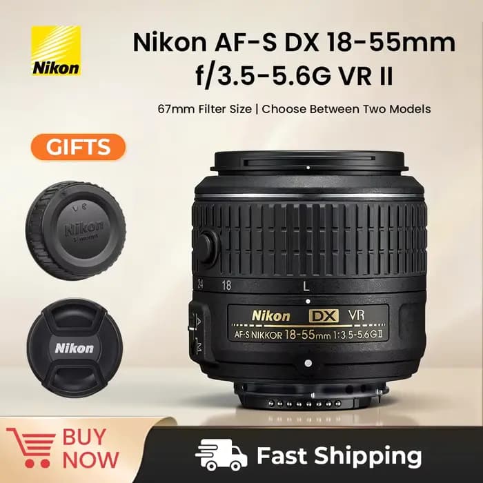 Objectif d'appareil photo reflex numérique Nikon AF-S NIKKOR DX 18-55mm f/3.5-5.6G VR II NIKON Zoom
