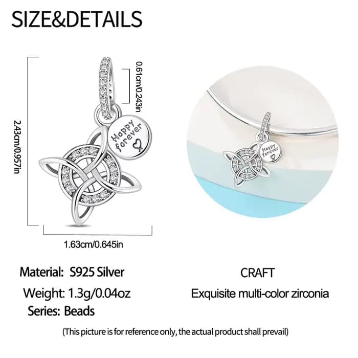 925 argent Sterling noeud celtique Romance liberté éternité pendentif breloque ajustement Original bracelets porte-bonheur femmes bijoux à bricoler soi-même cadeau