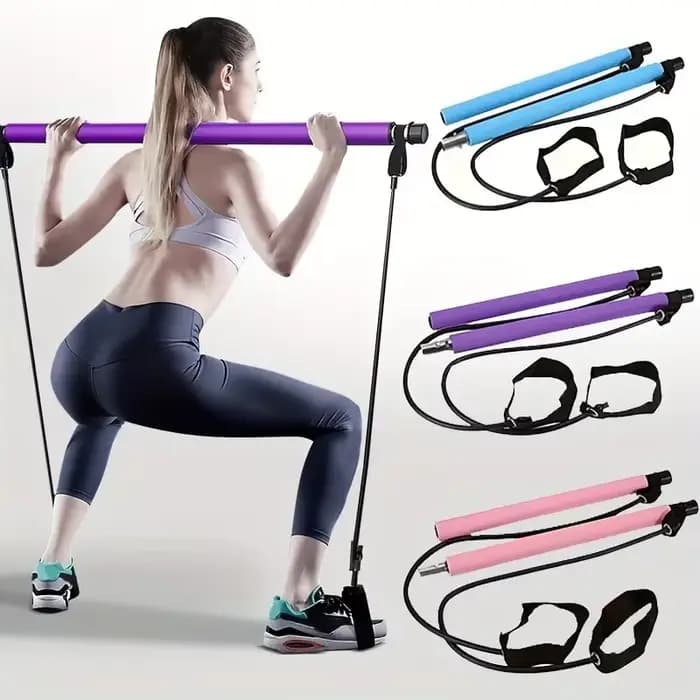 Bâton de Pilates 2025 – Barre de fitness réglable pour l'entraînement à domicile