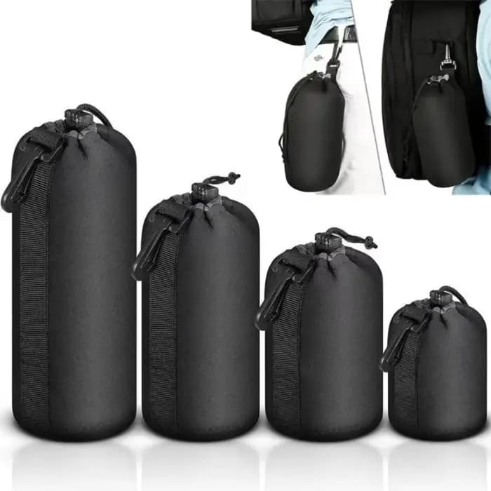 Sac de protection pour objectif d'appareil photo, étanche, souple, avec cordon de serrage, pour Canon, Sony, Nikon, pour la plupart des appareils photo reflex numériques