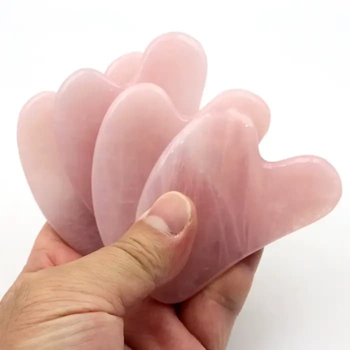 Planche de Massage Gua Sha en Quartz Rose naturel