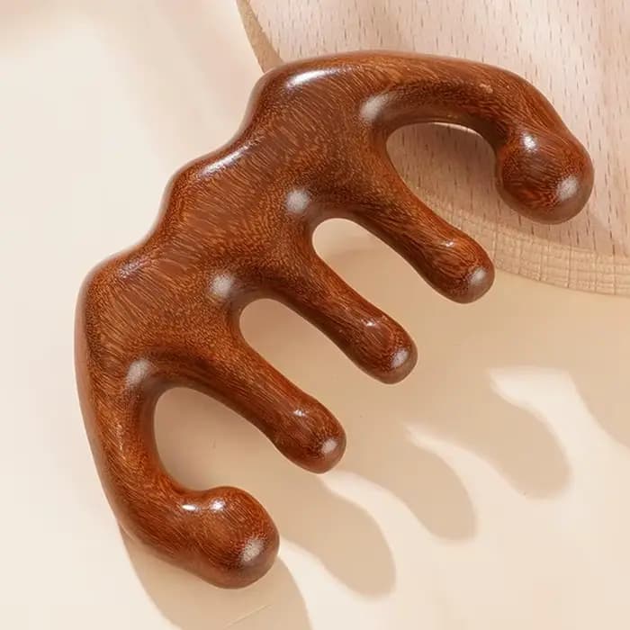Peigne de massage en bois pour la tête