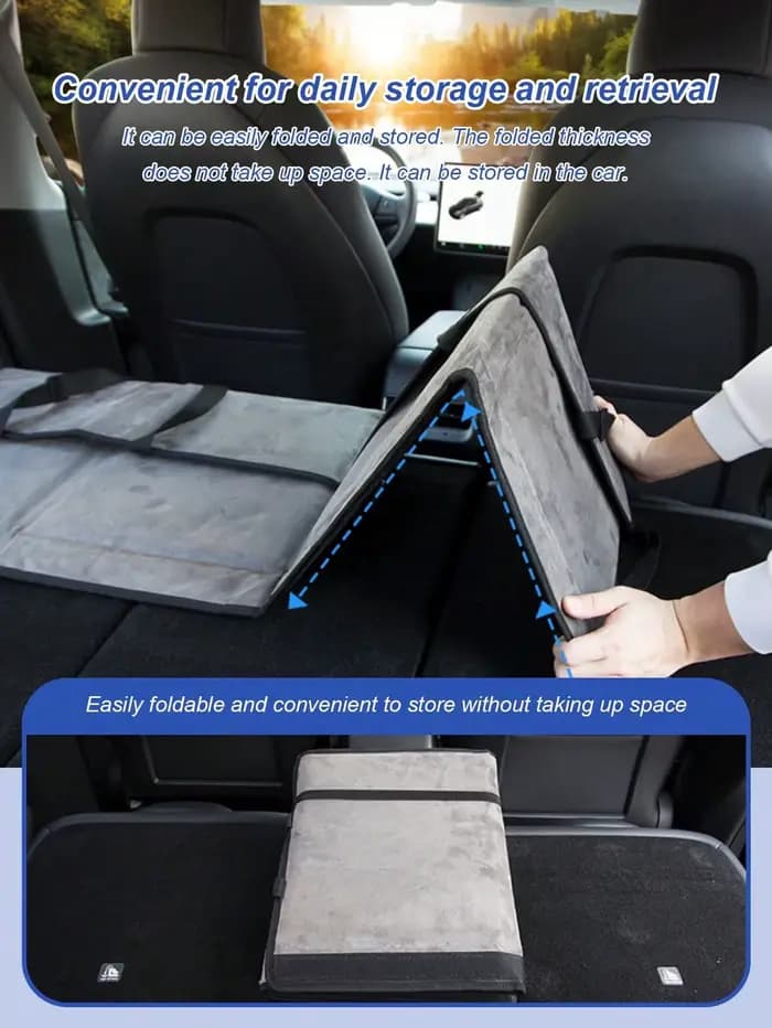 1 extension de lit de voiture – Idéal pour le camping, les voyages sur route et les voyages de nuit, matelas d'extension pliant.