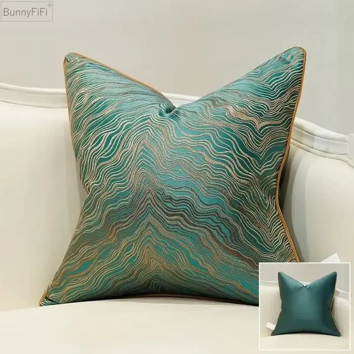 Housse de coussin de luxe en Jacquard, 45x45cm, broderie, décor de haute qualité, taie d'oreiller décorative pour canapé, Beige