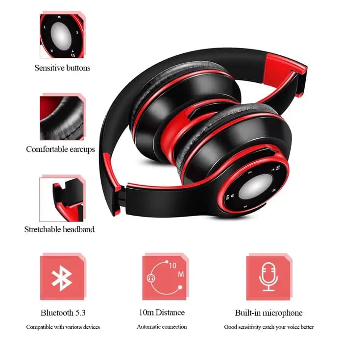 Lecteur MP3 intégré casque de sport casque stéréo Bluetooth sans fil avec Microphone écouteur casque pour la course à pied salle de sport