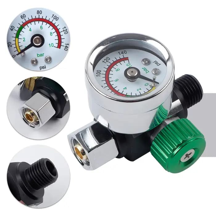 Régulateur de pression d'air pour pistolet à peinture (0-140 PSI), filetage G1/4, outil pneumatique, régulateur de précision pour pistolet à peinture, pour peinture automobile