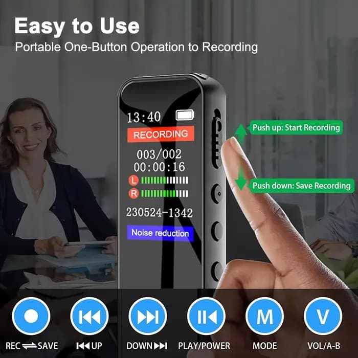Enregistreur vocal numérique portable, mini dictaphone, son activé, micro statique, lecteur MP3 WAV, enregistrement de longue durée pour réunion
