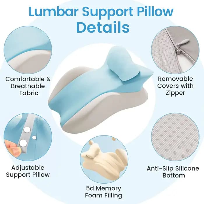 Oreiller ergonomique amélioré en mousse à mémoire de forme pour dormir sur le ventre