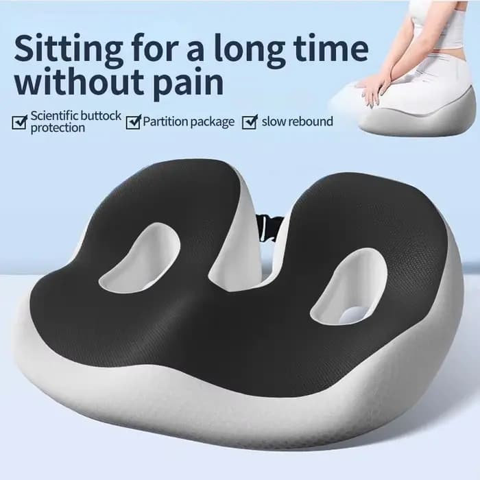 Coussin de siège ergonomique résistant à la pression et respirant avec remplissage à récupération lente et surface incurvée pour les hanches