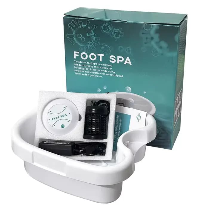 Dispositif de détox des pieds ionique avec bassin