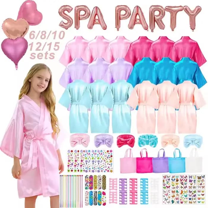 Robes de Spa Sirène pour Filles, Kimonos, Robes de Chambre, Fournitures et Cadeaux pour Fêtes d'Anniversaire d'Enfants, Soirées Pyjama, Pédicure et Soins des Pieds