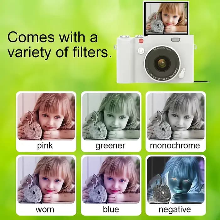 Appareil photo numérique compact 180 °   Appareil photo numérique CCD rétro avec écran 2,4'', enregistreur photo HD pour voyages en plein air, cadeau