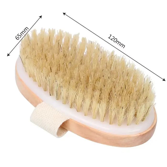 Brosse corporelle sèche avec manche en bois