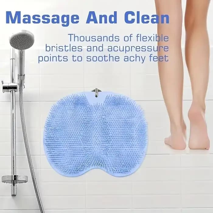 Tapis de massage en silicone pour la douche (1 pièce) | Brosse à dos antidérapante murale