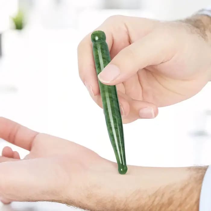 Point d'acupuncture du visage en Jade naturel