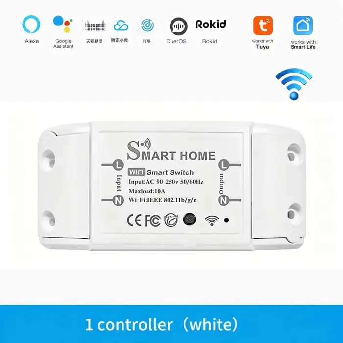 Module de relais intelligent pour la domotique WIFI, compatible avec l'application Tuya, Alexa, minuterie, application Smartlife, télécommande sans fil.