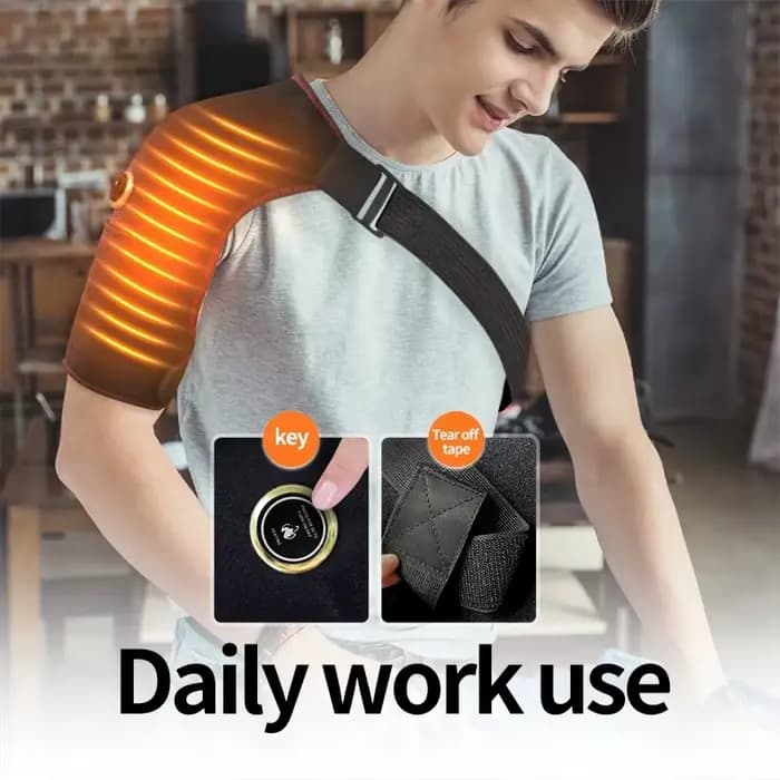 Masseur d'épaule électrique avec coussin chauffant, ceinture de massage par vibration, attelle thermique pour la relaxation et le soulagement de la fatigue