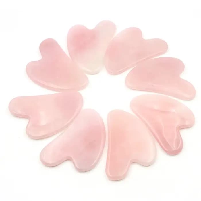 Planche de Massage Gua Sha en Quartz Rose naturel