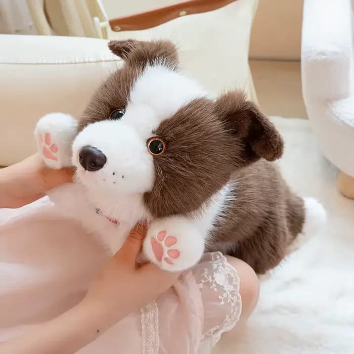 Jouets en peluche style collier Border Collie, quatre couleurs, 40/50CM, poupée chiot en peluche douce, jouets amusants pour enfants, cadeaux
