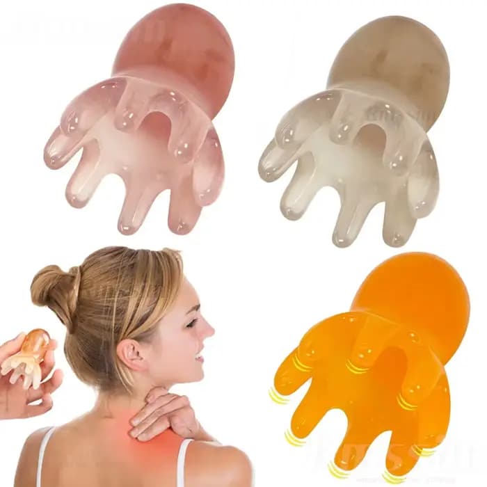 Peigne de massage Octopus en résine pour le cuir chevelu