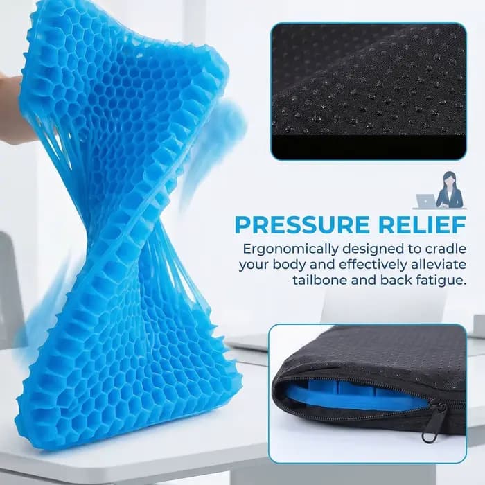 Grand coussin de siège en gel épais avec housse antidérapante