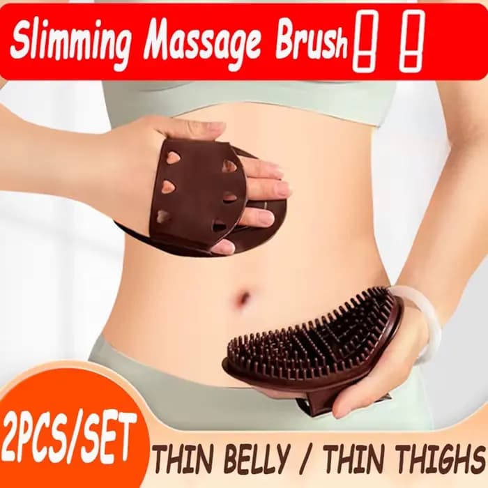 Ensemble de 2 brosses de massage brunes pour la perte de poids