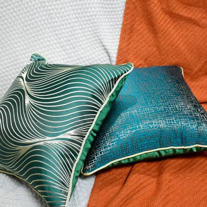 Housse de coussin jacquard bleu-vert haute précision, moderne et luxueuse, pour canapé, décoration de salon, 50x50cm, 40x60cm, pour la maison