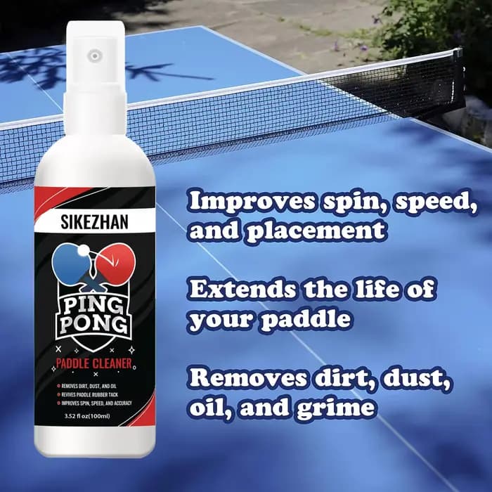 Kit de nettoyage et d'éponge pour raquette de tennis de table professionnelle - Vaporisateur pour caoutchouc de raquette de ping-pong. Élimine la poussière, l'huile et la sueur pour restaurer l'effet 