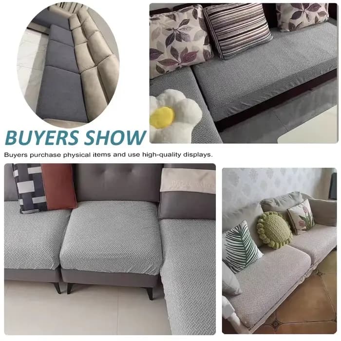 Housse de canapé élastique pour salon, housse de siège de canapé solide en Jacquard, gris, lavable, housse de coussin de siège, protection de meubles sectionnelle