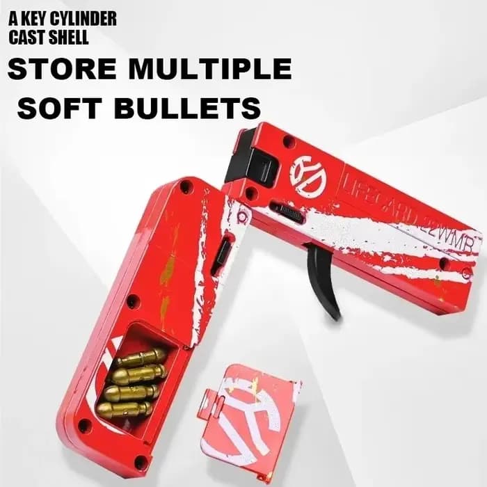 Nouveau jouet pistolet pliable en métal Lifecard amélioré pour enfants et adultes, pistolet jouet avec balles souples, modèle de tir en alliage pour adultes
