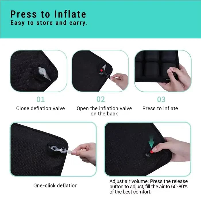 Sondur – coussin de voyage gonflable Portable en cellule 3d