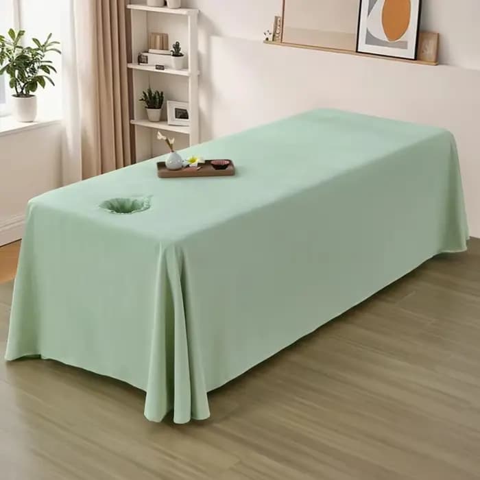 Lit SPA couverture complète jupe blanche pour Salon de beauté Table de Massage drap couvre-lit