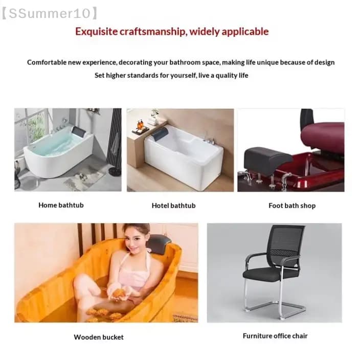 【SSummer10】Oreiller de bain en PU avec ventouses antidérapantes - Coussin