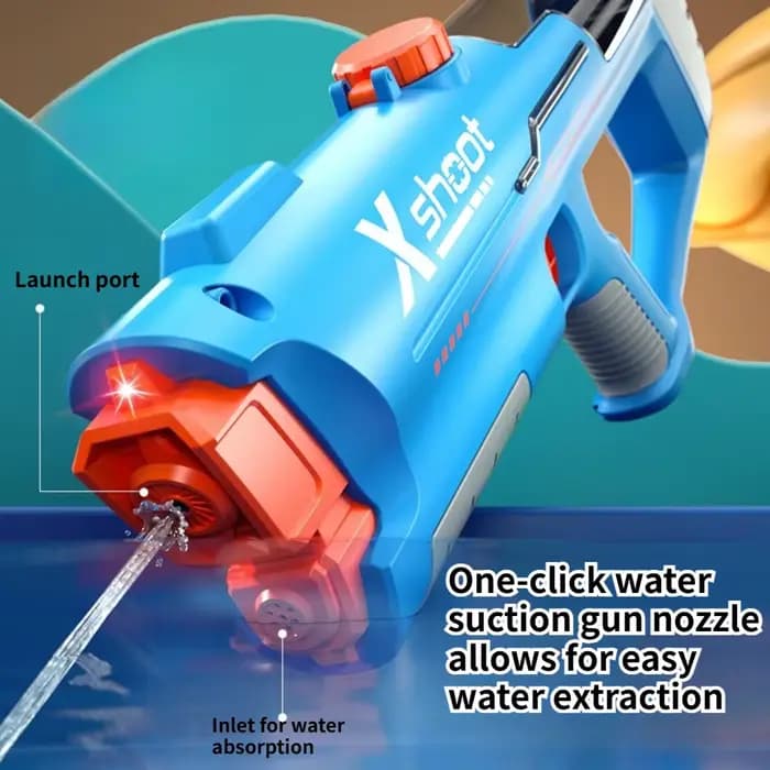 Pistolet à eau électrique automatique grande capacité, jouet aquatique d'extérieur, cadeau d'anniversaire d'été pour les jeux de plage et de piscine