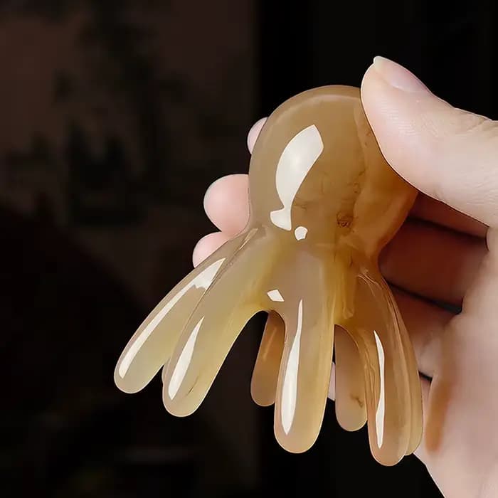 Lot de 2 peignes en résine en forme de pieuvre pour massage de la tête