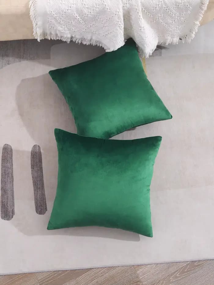 Ensemble de 2 housses de coussin décoratives vertes