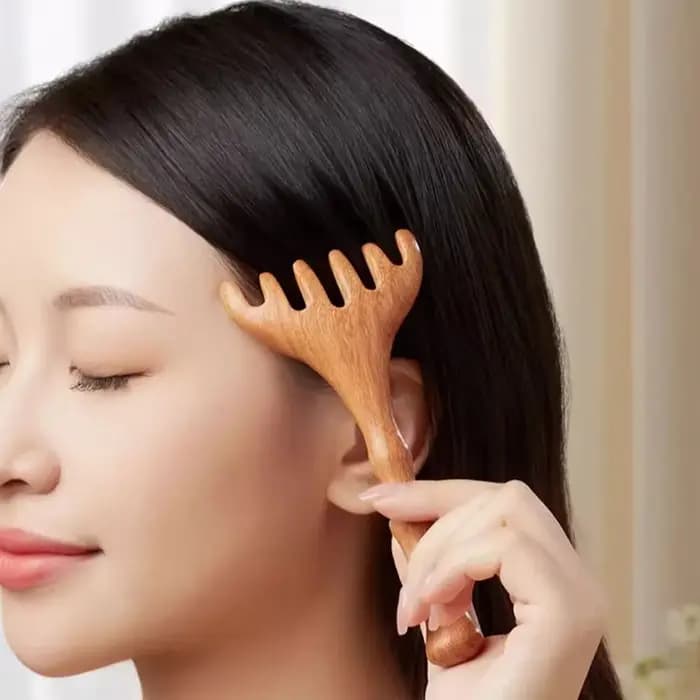 Tête de peigne en bois de cerf