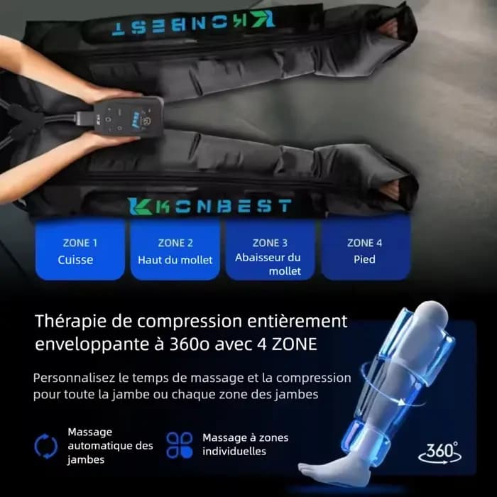 Appareil de massage des jambes par compression pneumatique