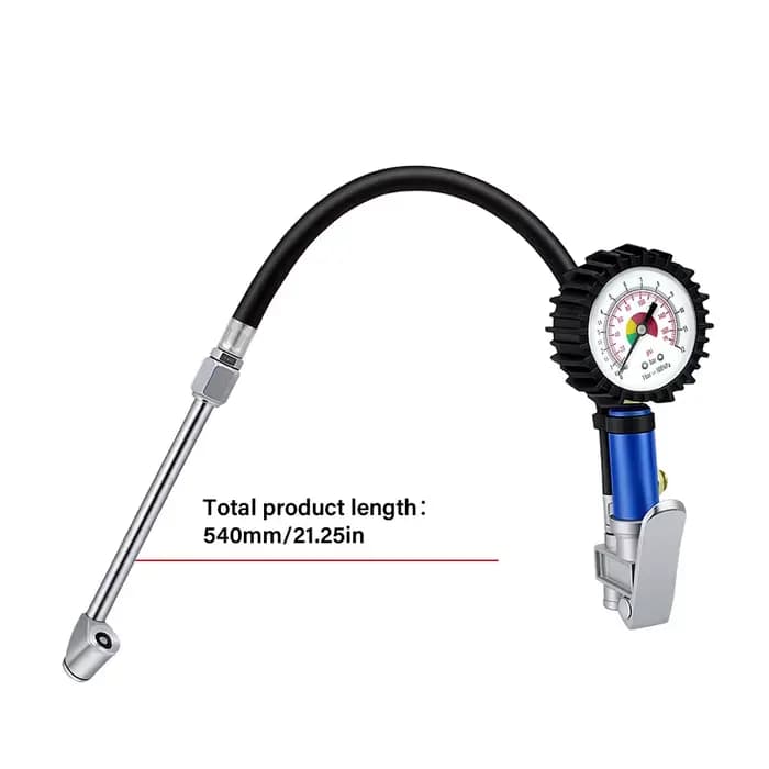 Pistolet gonfleur auto-serrant 12 bar avec manomètre de pression des pneus haute précision 170 PSI et connecteur rapide pour compresseur d'air SUV