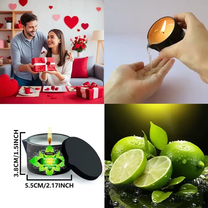 Bougie de massage à l'huile de citron