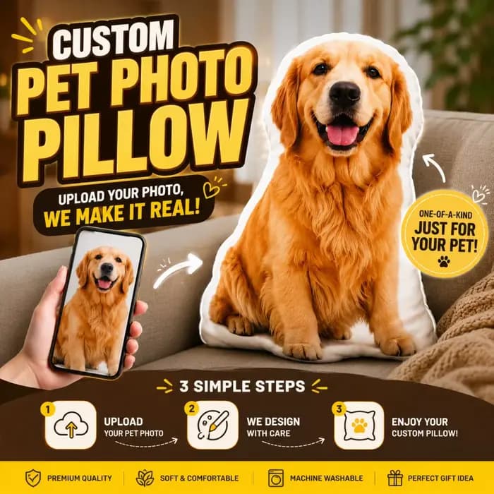 Coussin personnalisé avec photo d'animal