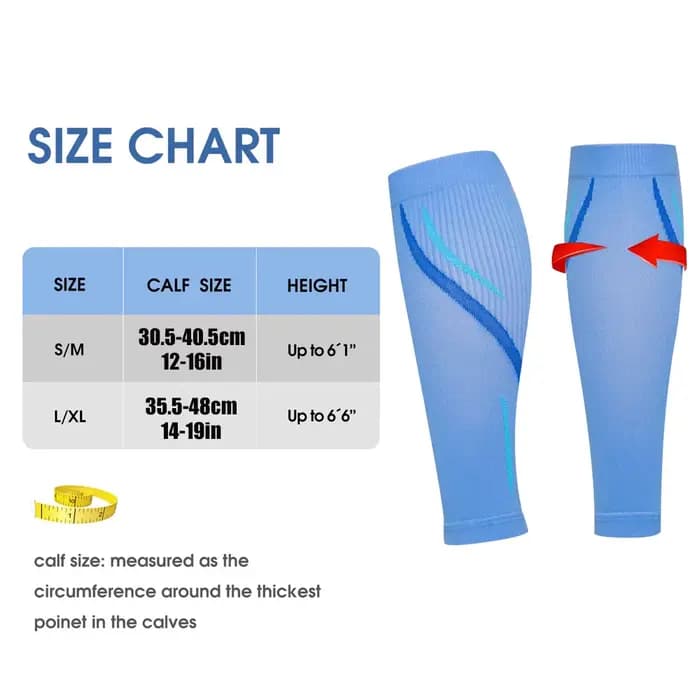 1 paire de manchons de Compression de mollet pour hommes et femmes (20-30 MmHg)