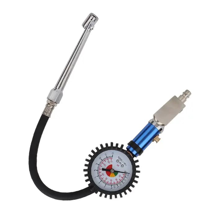 Pistolet de gonflage à pompe 12 bars, gonfleur de pneus auto-serrant avec manomètre d'air et connecteur d'air rapide, jauge de gonflage de pneus