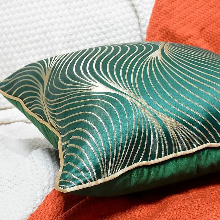 Housse de coussin jacquard bleu-vert haute précision, moderne et luxueuse, pour canapé, décoration de salon, 50x50cm, 40x60cm, pour la maison